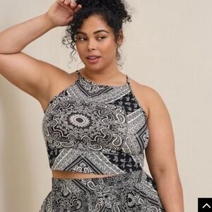 Foxy High Neck Crop Tank Top